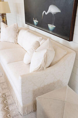 Coley Home’s spring fabrics, including this new damask, are fresh and sophisticated