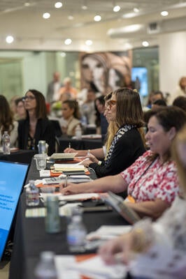 Attendees participating in the accelerator workshops