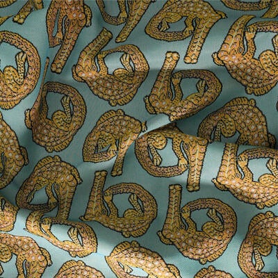 Croco jacquard fabric in Persimmon