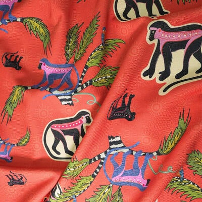 Monkey Palm heavyweight linen fabric in Sunset
