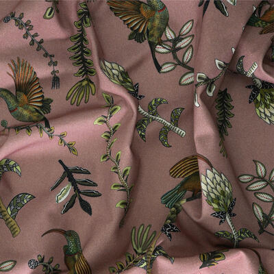 Protea Garden linen fabric in Magnolia