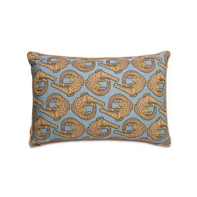 Croco jacquard rectangle pillow in Persimmon
