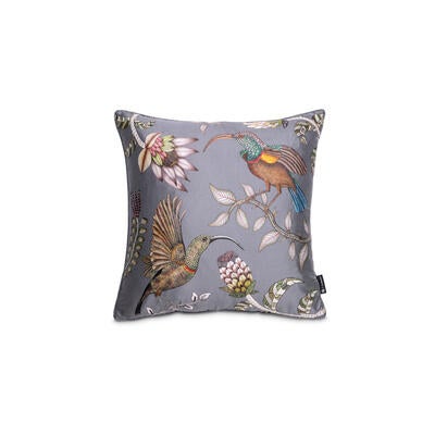 Protea Garden silk pillow in Ash