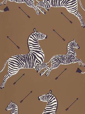 Zebras wallpaper in Safari Brown