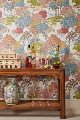 Sea of Trees wallcovering in Sunrise