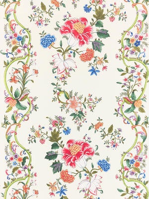 Camellia Trellis wallcovering in Cream Multi