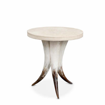 Small cow horn table in Cream cowhide