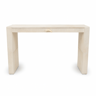 Watusi Cream cowhide console table
