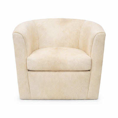 Cream cowhide tub chair