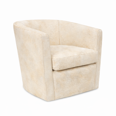 Cream cowhide tub chair