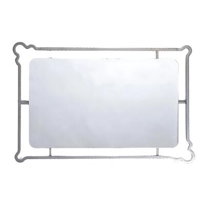 Small Victoria chiseled mirror in Aged Nickel