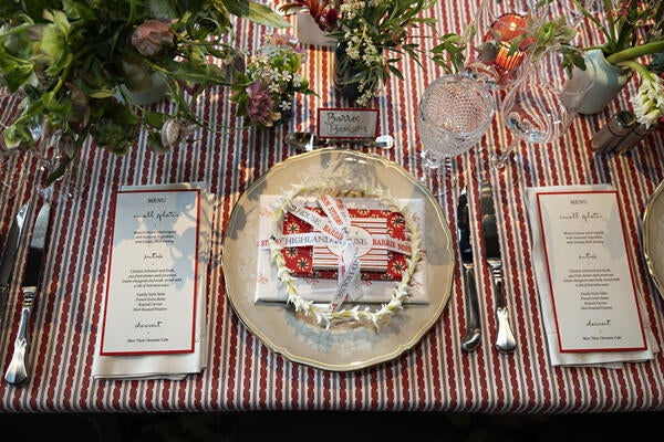 A detailed view of the table setting