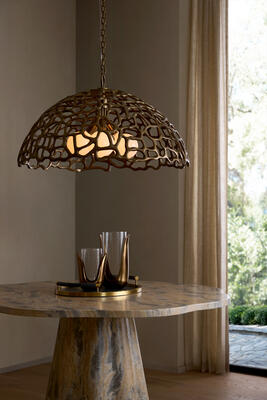 Lotus pendant, Primrose dining table, Sonia vases, Tallulah tray