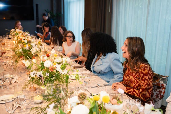 Guests enjoying dinner