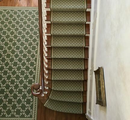 Maltese green runner and Vendome rug