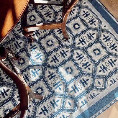 Tile blue rug