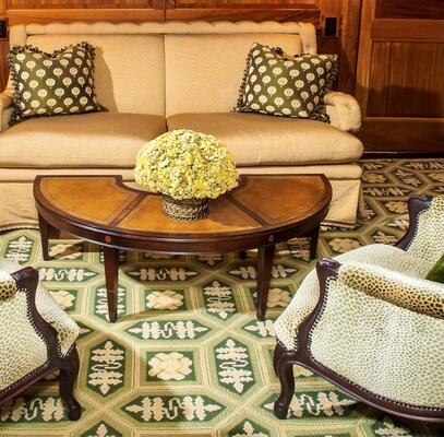 Tile green rug