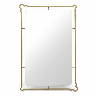 Large Victoria chiseled mirror in Aged Brass