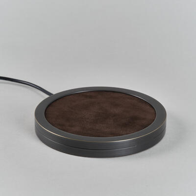 Charging base: available in both brass and bronze, and designed to power all of Vaughan’s rechargeable table lamps