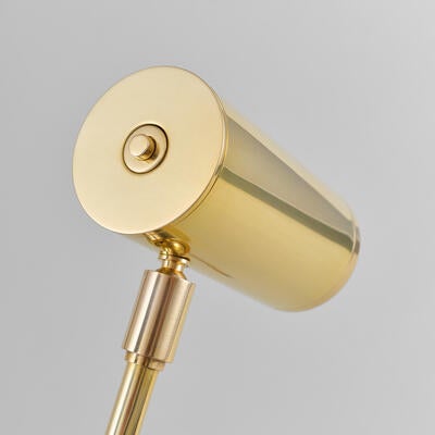 Langford desk lamp: constructed from solid brass, with a beautifully integrated switch to shine