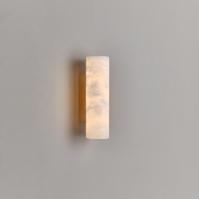 Lulworth wall light: Damp Location–rated, it softly diffuses light from bedroom to bathroom