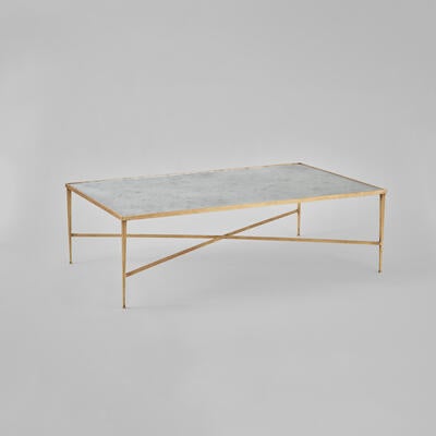 Minstead table: A one-piece steel frame is hand-fabricated before a gilded finish is hand-applied