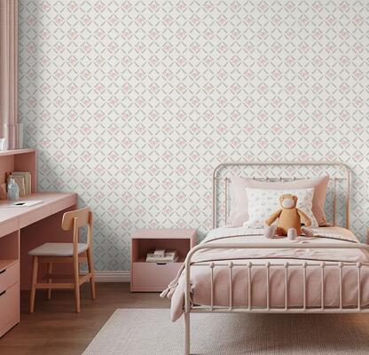Heirloom Bow Trellis peel-and-stick wallpaper in Multi
