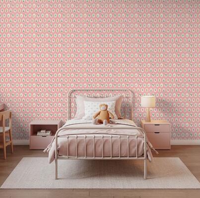 Heirloom Floral peel-and-stick wallpaper in Pink