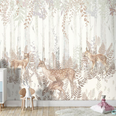 Fawn Meadow wallpaper mural