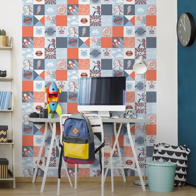 Pop Art Patchwork in Blue