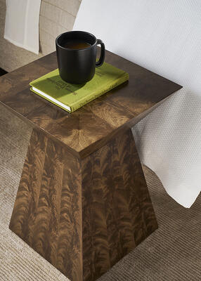 Add character to any room with the Rendition spot table crafted of flat-cut mahogany veneers