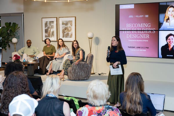 Ileana Saldivia, director of interior design at Dallas Market Center, introduces the BOH panel