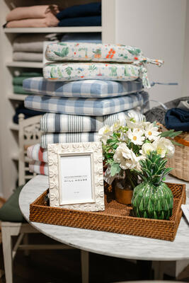Hill House pillows, now available at Williams Sonoma Home