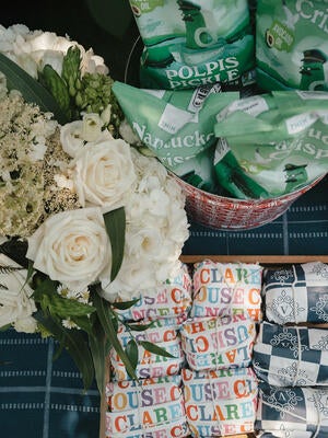 The sandwich station, where guests filled their baskets with picnic fare