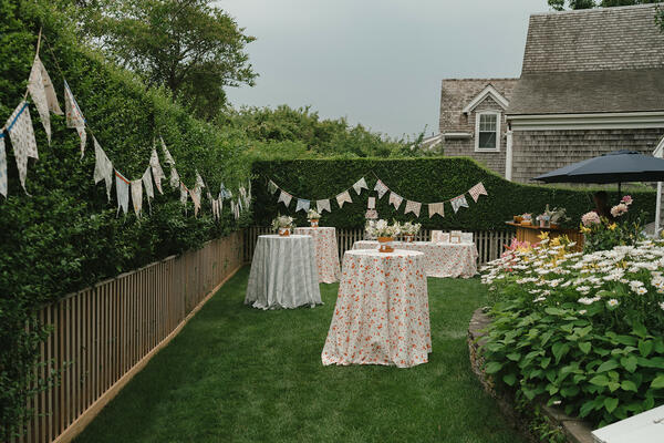 Tablecloths and bunting made out of The Keeping House collection