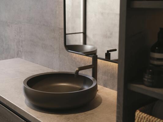 Kimbell single hole lavatory faucet in Flat Black (56) finish