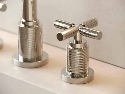Kimbell cross handle faucet in Polished Nickel Natural (15) finish