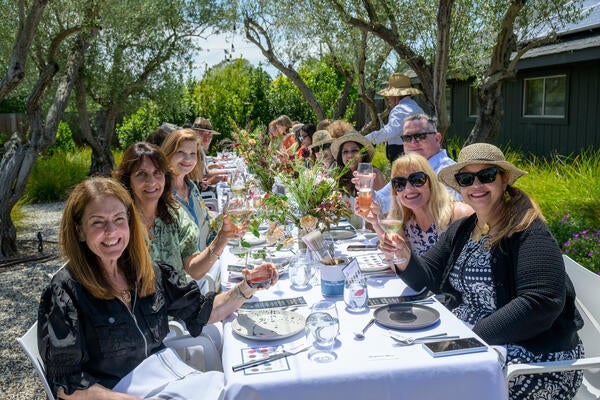 Guests gather for a seasonal outdoor luncheon at Nagomi following a private tour of Jiun Ho’s Sonoma County home and gardens