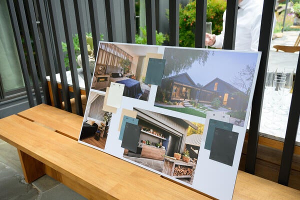 Inspired by Nagomi’s architecture and material palette, Benjamin Moore color selections, including Black Panther and Atrium White, help tell the story of the residence
