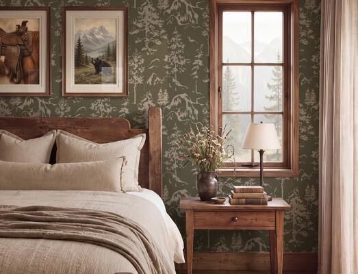 Alpine wallpaper in Moss (MKS115-MO)
