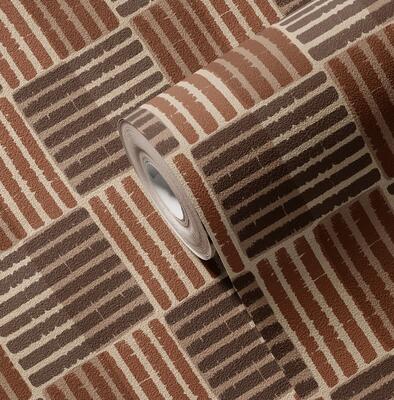 Osier vinyl wallpaper in Walnut (VNL-MKS132-WA)