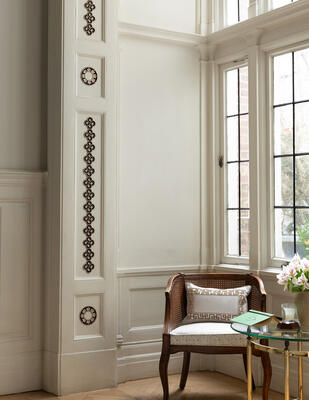 Top to bottom: Ornature velvet border, Heliara velvet rosettes and Lennox velvet appliqué rectangle