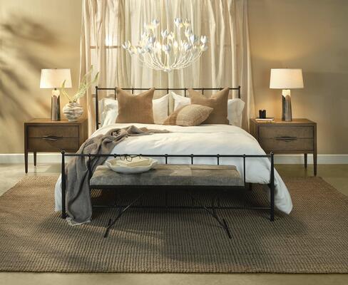 Dogwood Chandelier, Yukon Table Lamp, Landmark Two Drawer Nightstand 