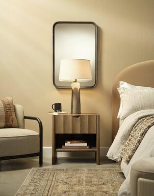 Yukon Table Lamp, Finley Small Fluted Nightstand