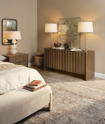Vertebrae Table Lamp, Milan Table Lamp, Finley Fluted Four Door Credenza, Èclair Bench