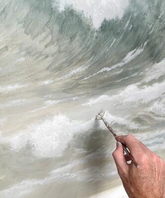 Close-up of Swell mural 
