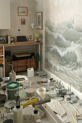 Far Horizon artist Desmond Sweeney’s studio space