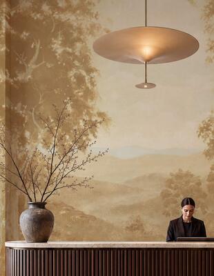 Great Divide vinyl mural in Ochre (VNL-SU-SS002-OC-Panel-Tall)