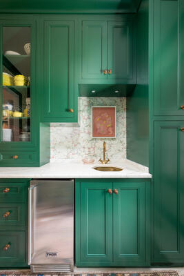 Warner cabinets in Cypress colorway