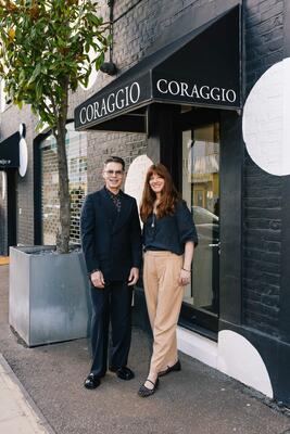 Thomas Lavin with Ruth Sleightholme, style director of The World of Interiors 